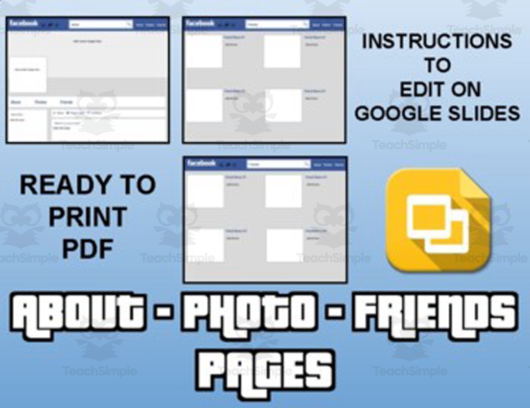 Facebook Template Editable On Google Slides By Teach Simple