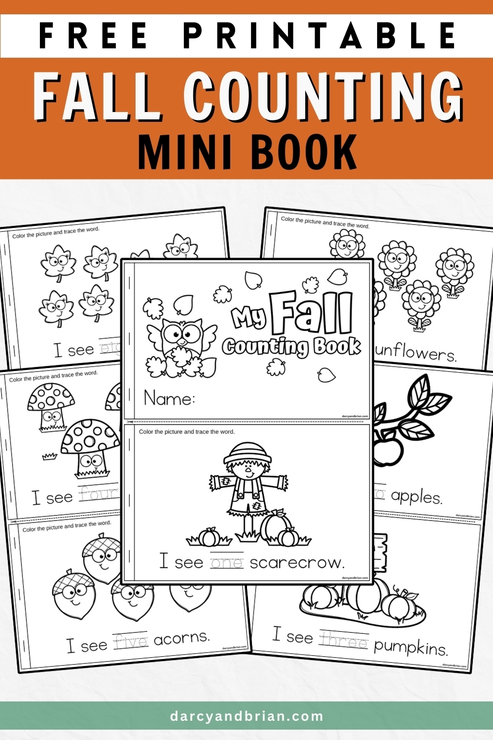 Fall Counting Book Printable For Preschool