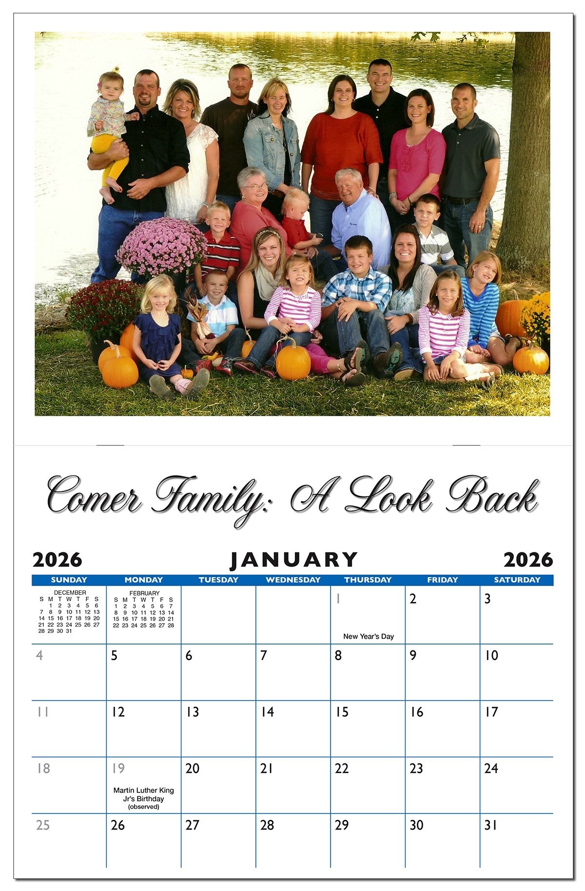 Family Birthday Calendar PERSONALIZED Calendar Company