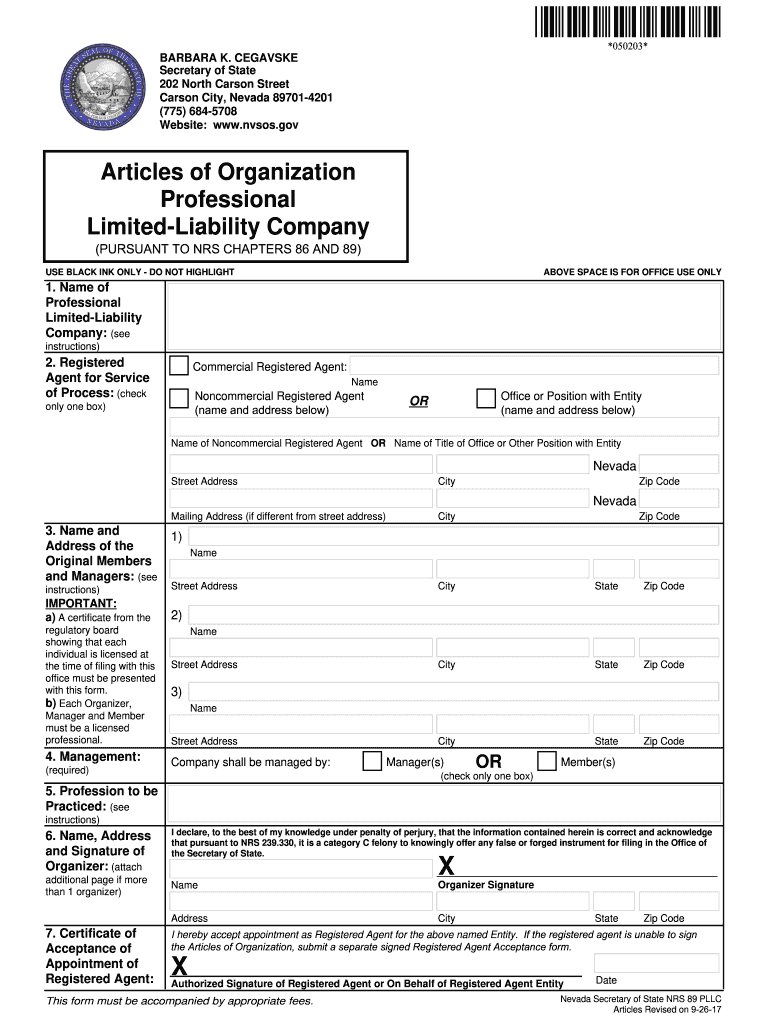 Fill And Sign The Dissolution Of Limited Liability Company Nevada Secretary Of State Form