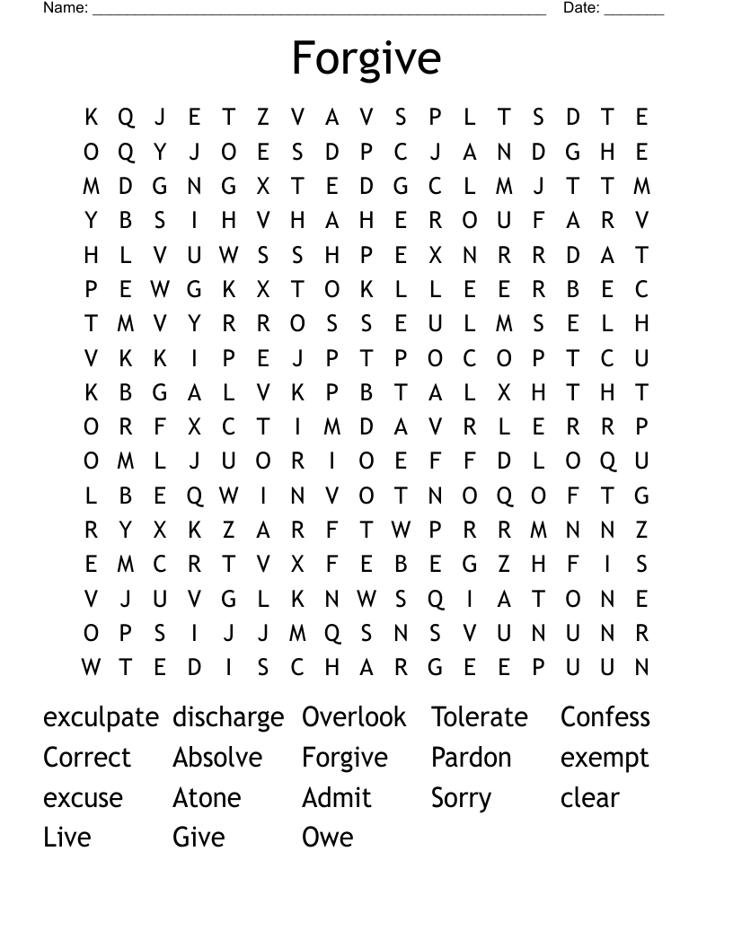 Forgive Word Search WordMint