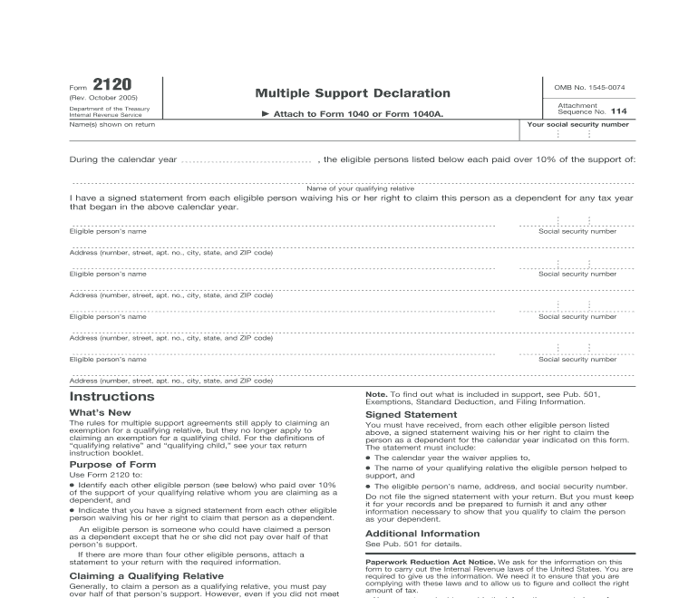 Form 2120 Pdf Fill Online Printable Fillable Blank PdfFiller