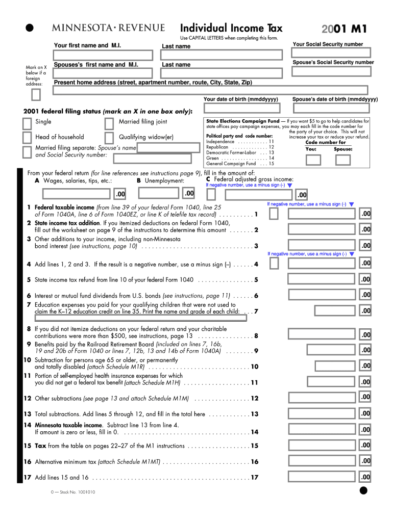 Form M1 Fill Out Sign Online DocHub