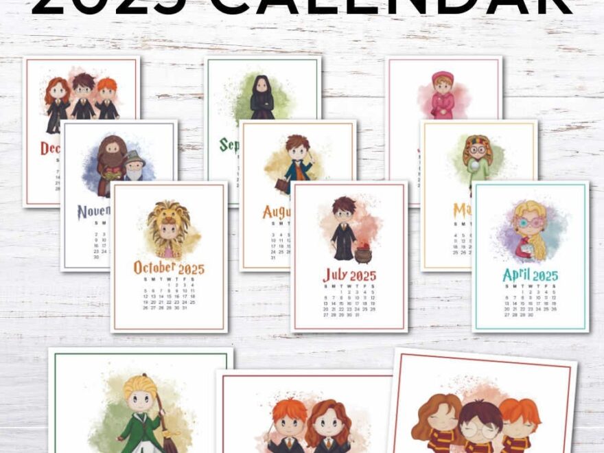 Free 2025 Harry Potter Wall Calendar Krafty Planner