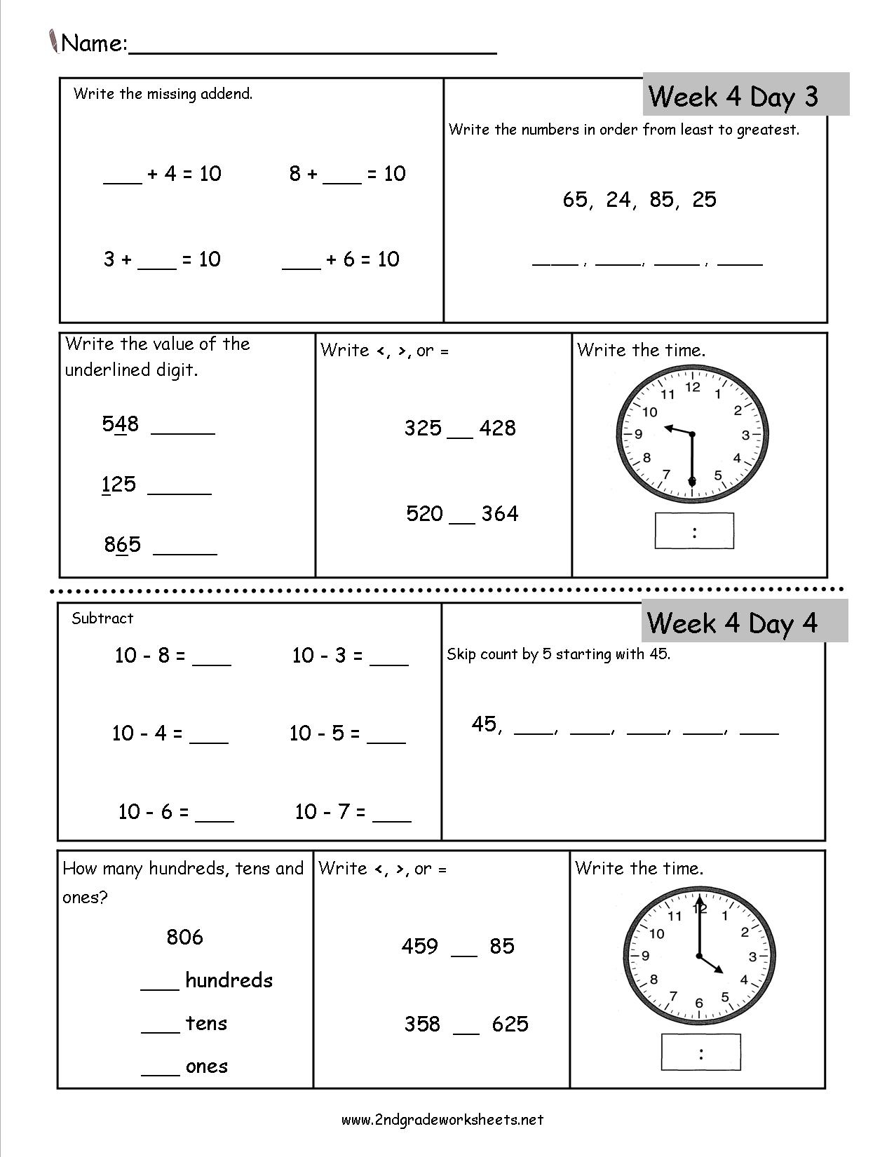 Common Core Free Printable Worksheets