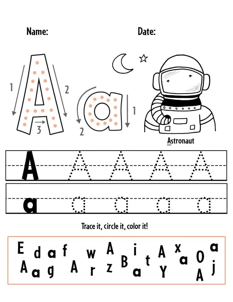 Free Printable A Worksheets For Preschoolers