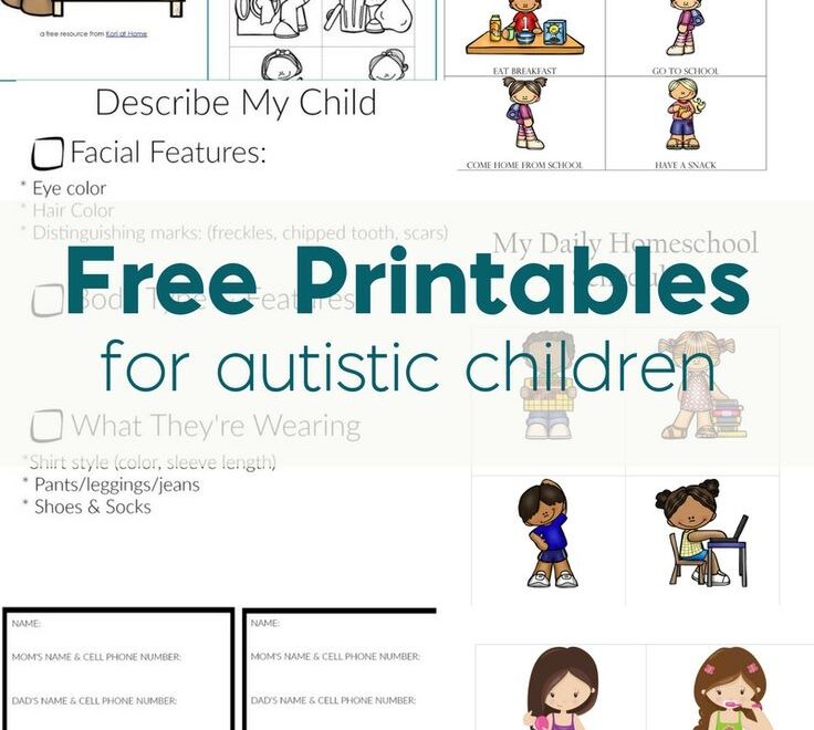 Free Autism Printables Library Visual Schedules Worksheets Social Skills PDFs