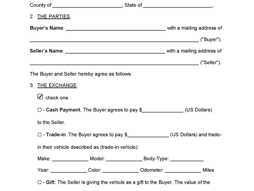 Free Bill Of Sale Forms 24 PDF Word EForms