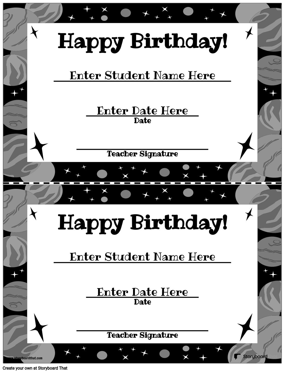 Printable Birthday Certificates Black And White