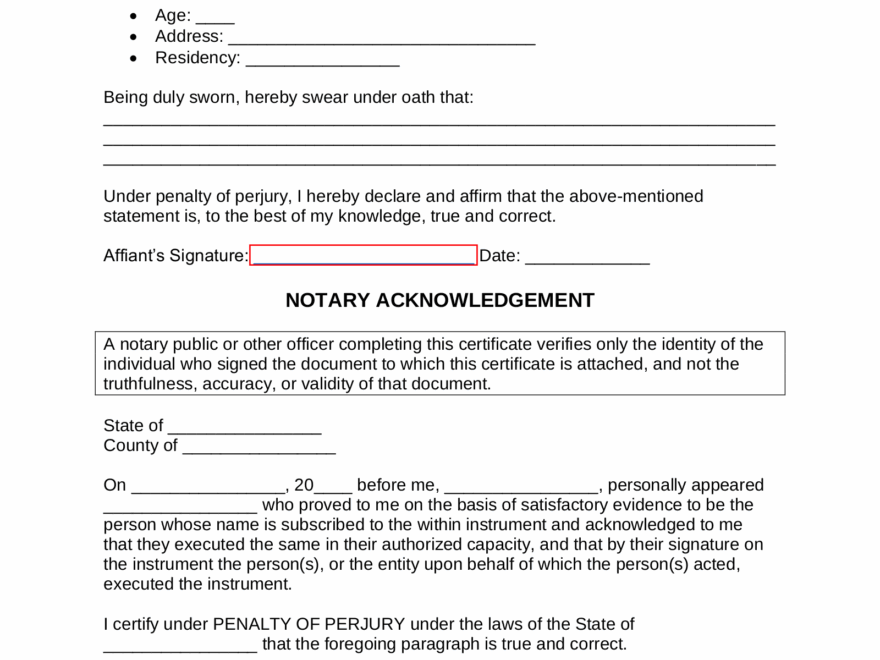 Free Blank Affidavit Templates 17 PDF Word EForms