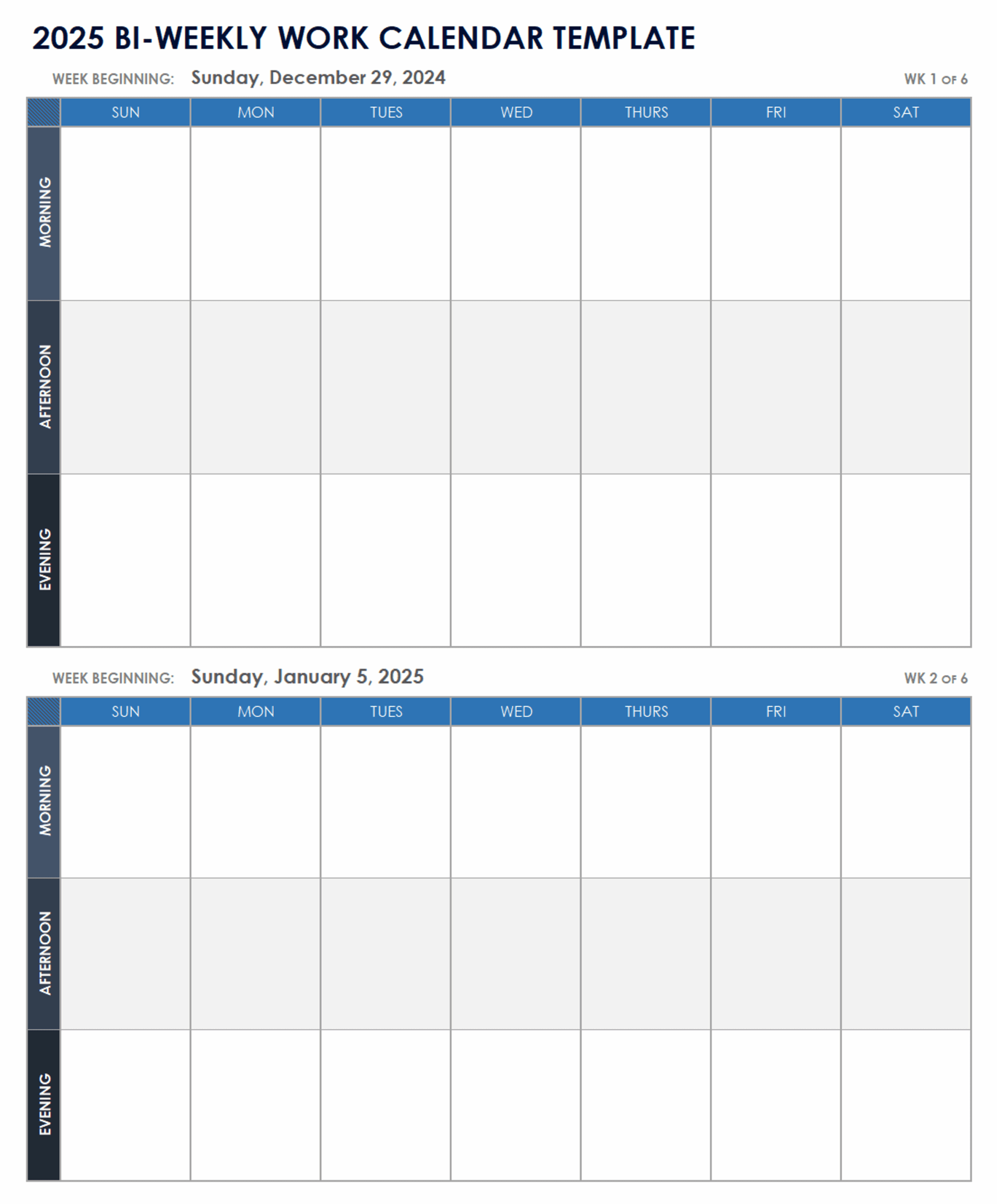 Free Blank Calendar Templates Smartsheet
