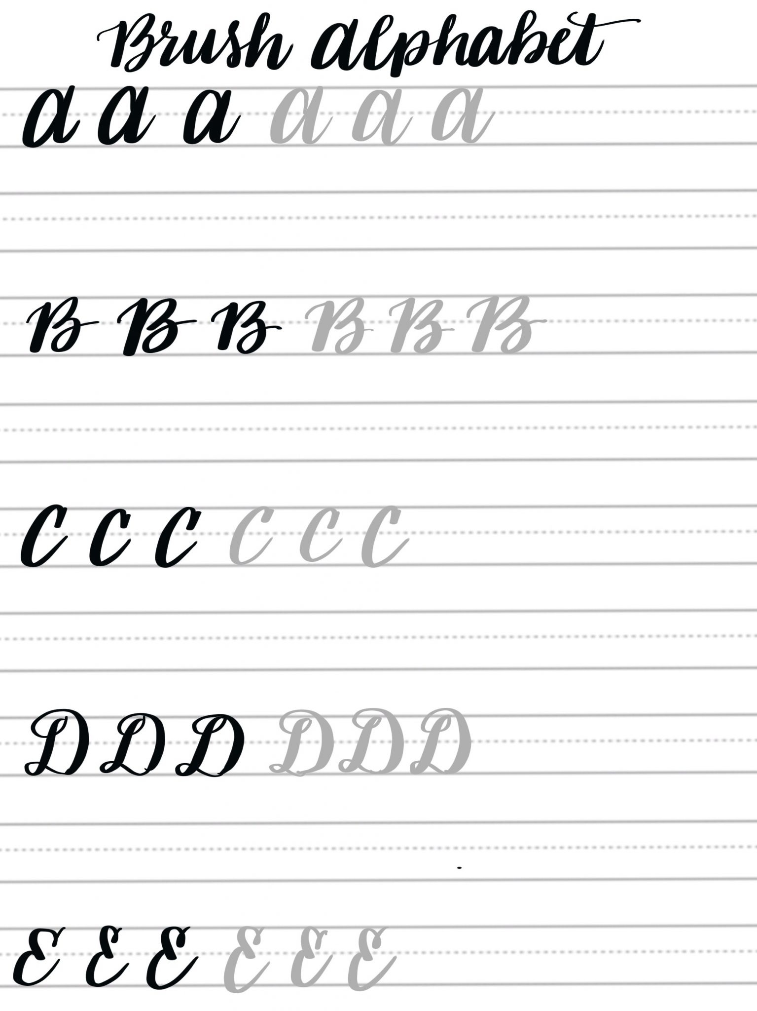 Calligraphy Alphabet Printable Worksheets