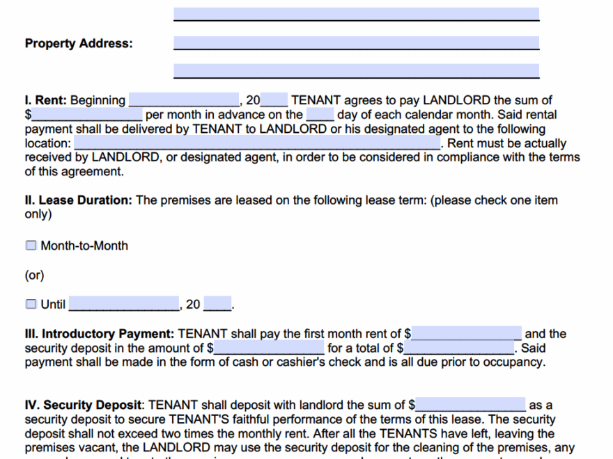 Free California Rental Lease Agreement Templates PDF Word