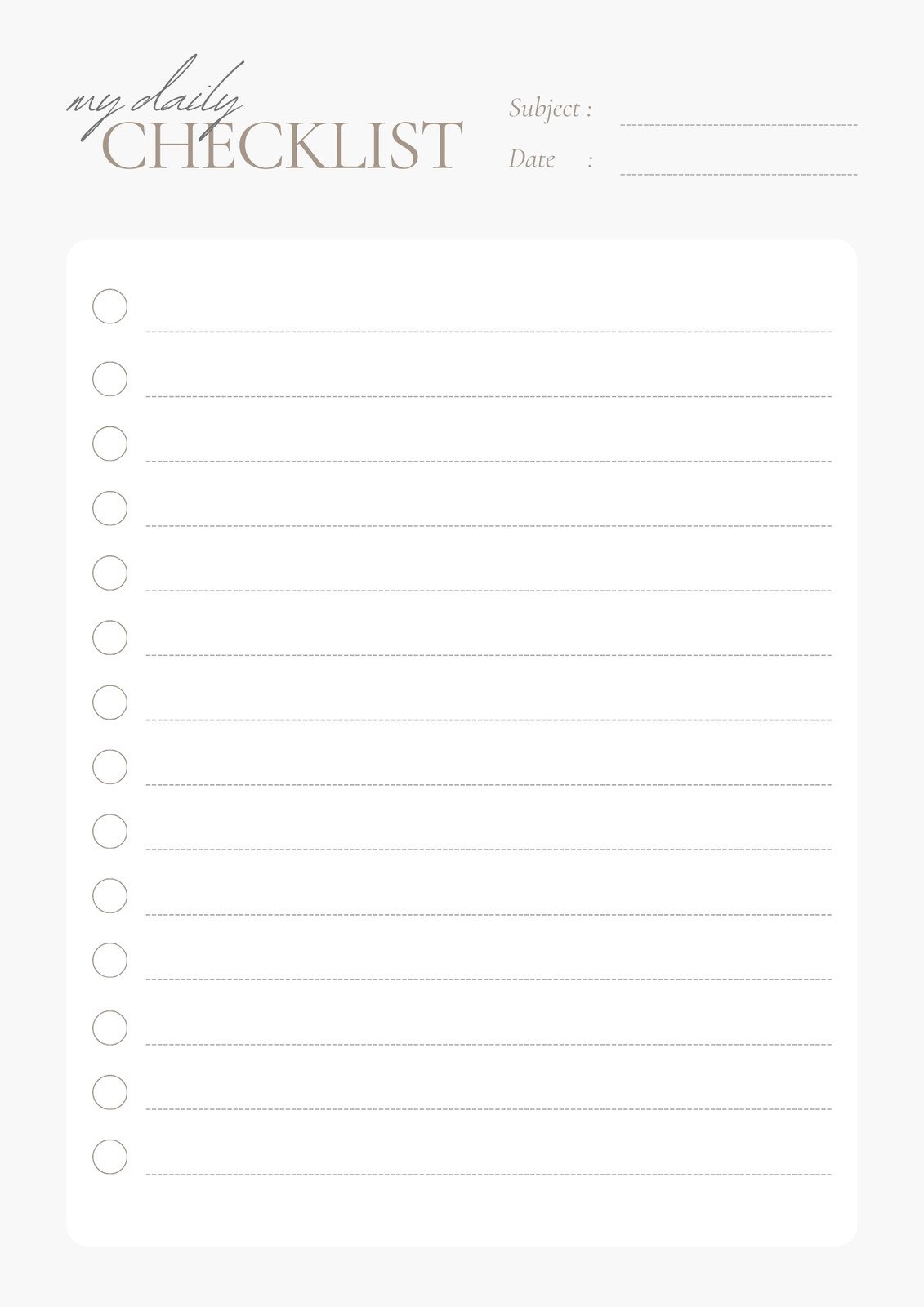 Free Custom Downloadable Checklist Templates Canva