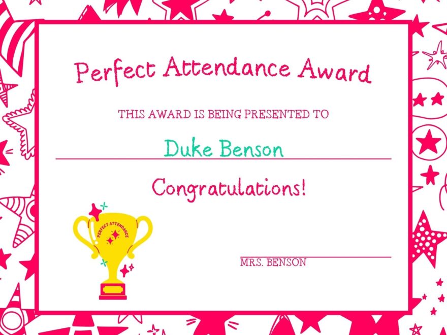 Free Custom Printable Attendance Certificate Templates Canva