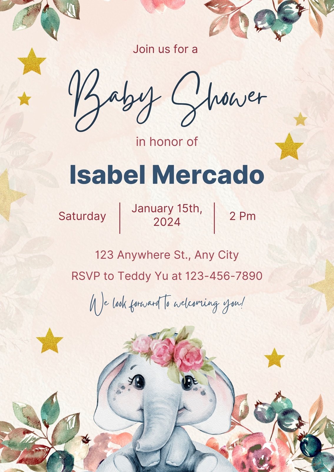 Free Custom Printable Baby Shower Invitation Templates Canva