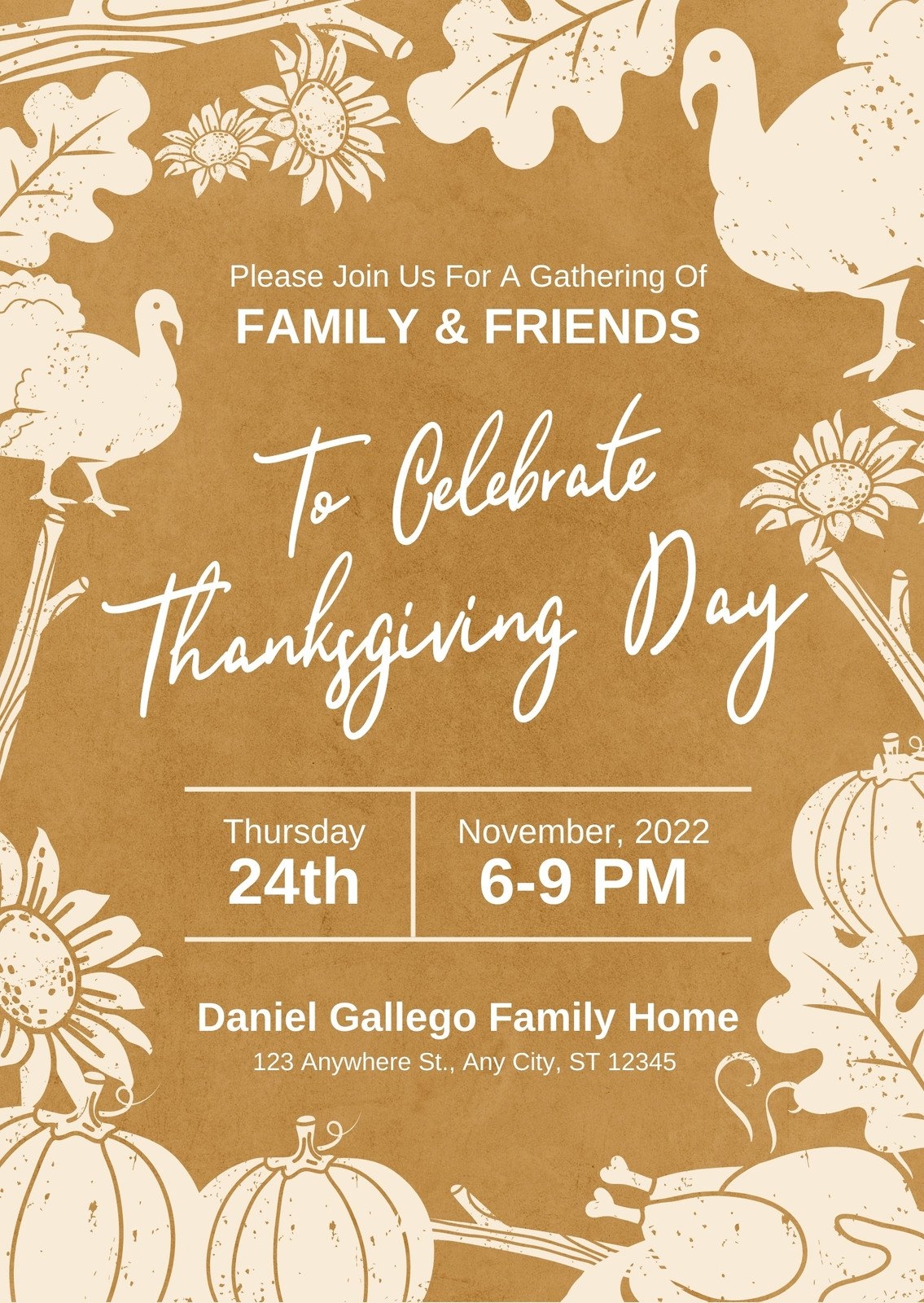 Free Custom Printable Thanksgiving Invitation Templates Canva