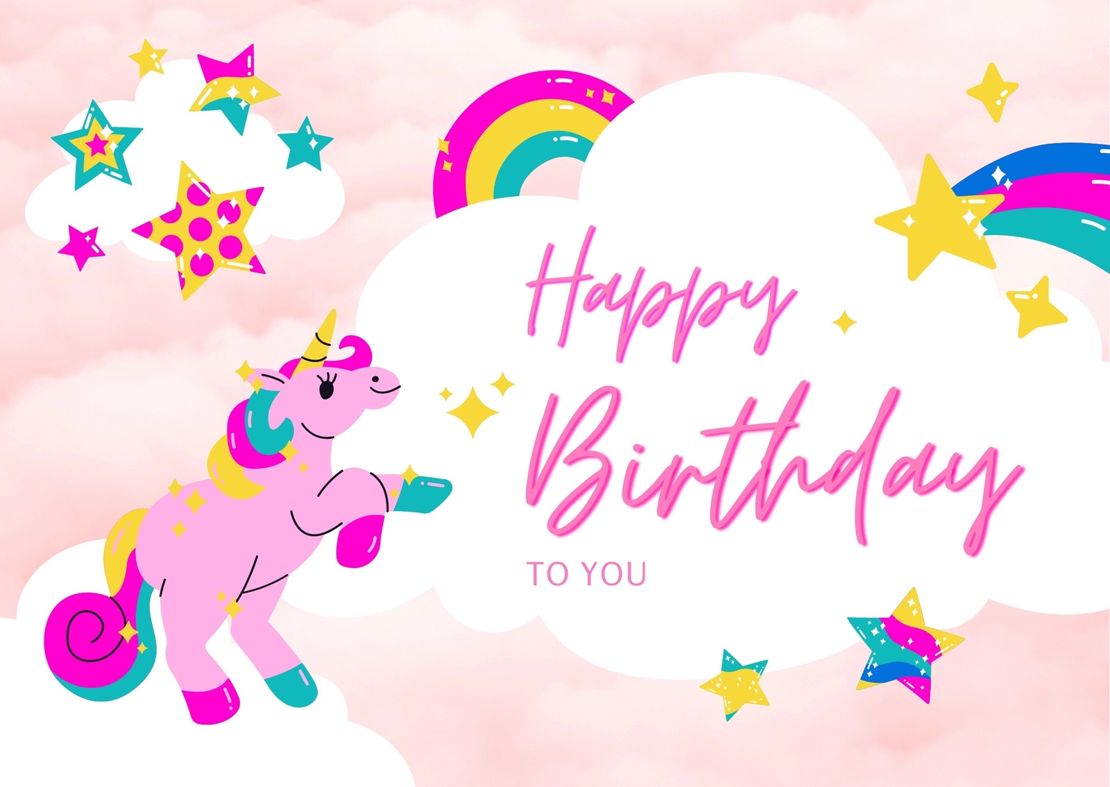 Free Custom Printable Unicorn Card Templates Canva