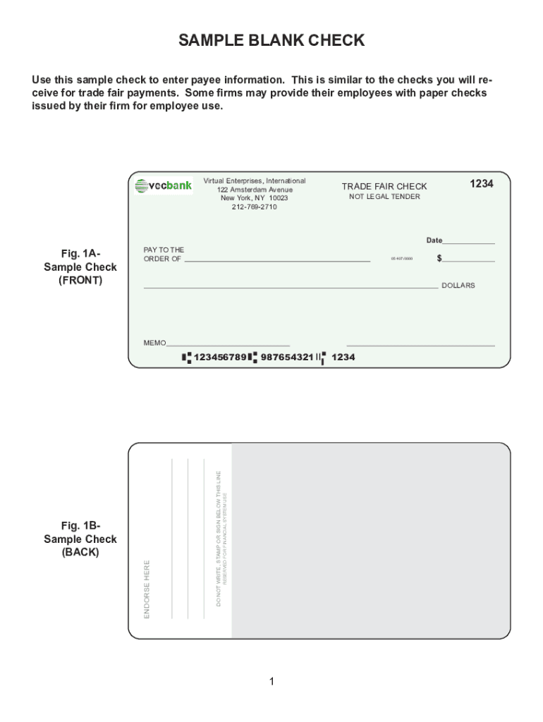 Downloadable Printable Fillable Blank Check Template