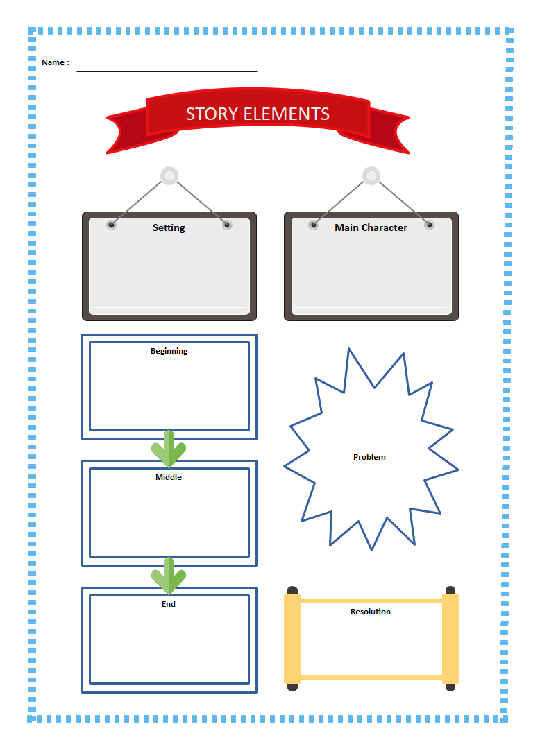 Free Printable Story Elements Work Sheet Middle School