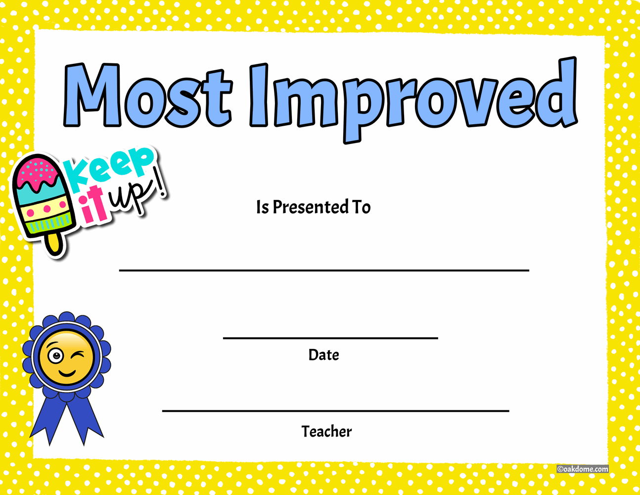 Free Fast Student Award Generator Most Improved Award Worksheets Library