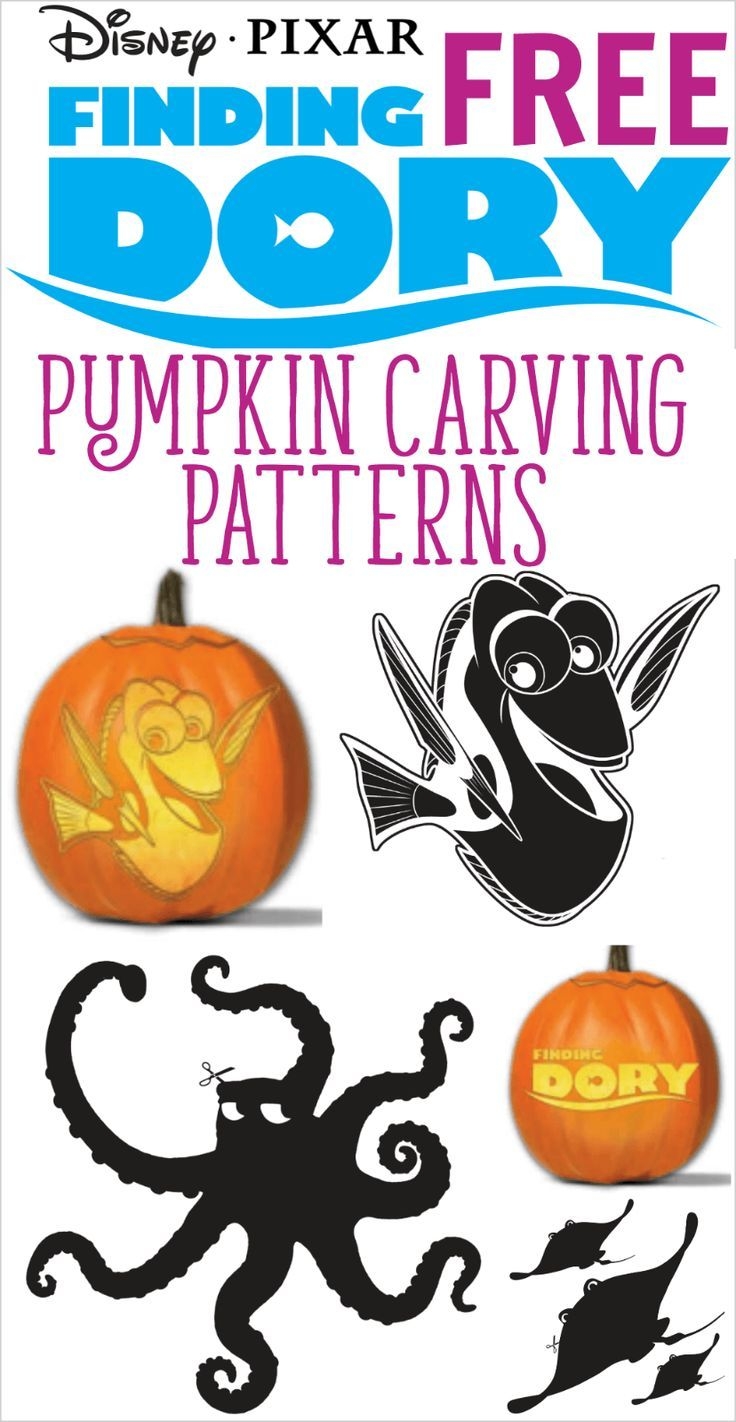 Free FINDING DORY Pumpkin Carving Patterns To Print 