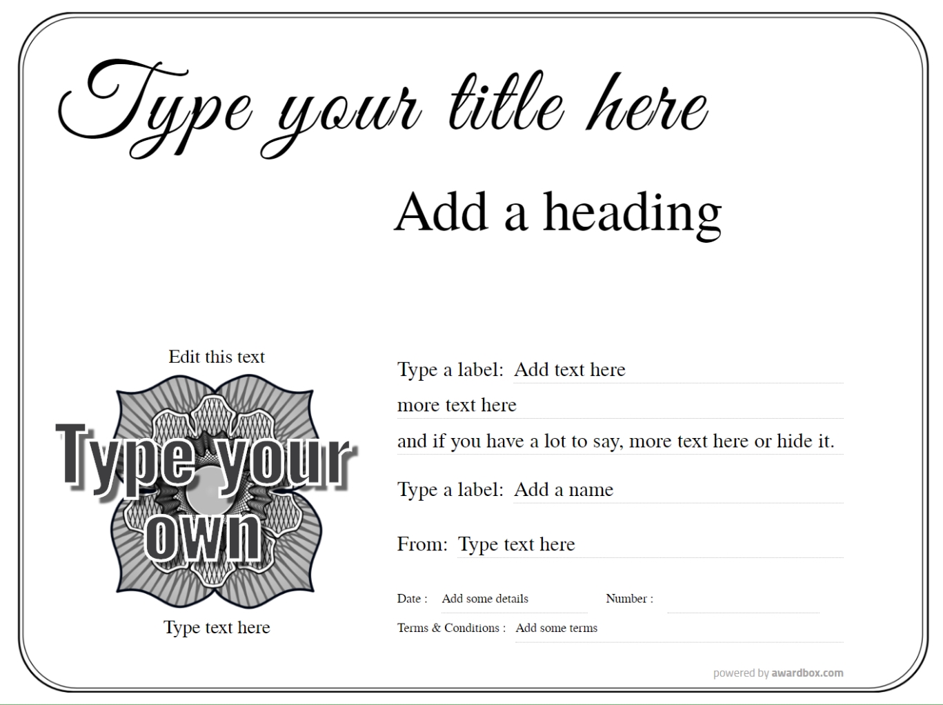 Free Printable Blank Gift Certificates Templates