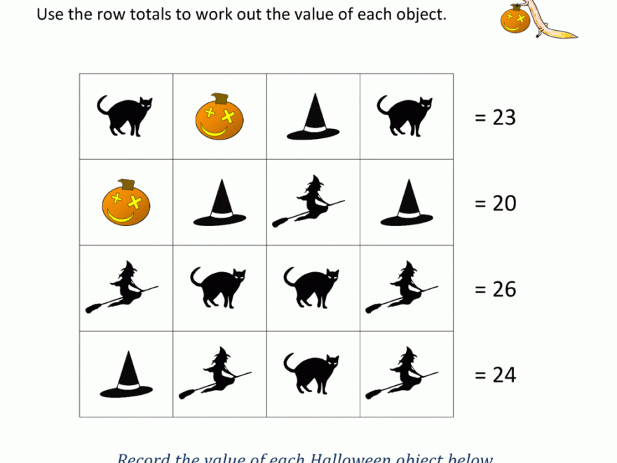 Free Halloween Math Worksheets