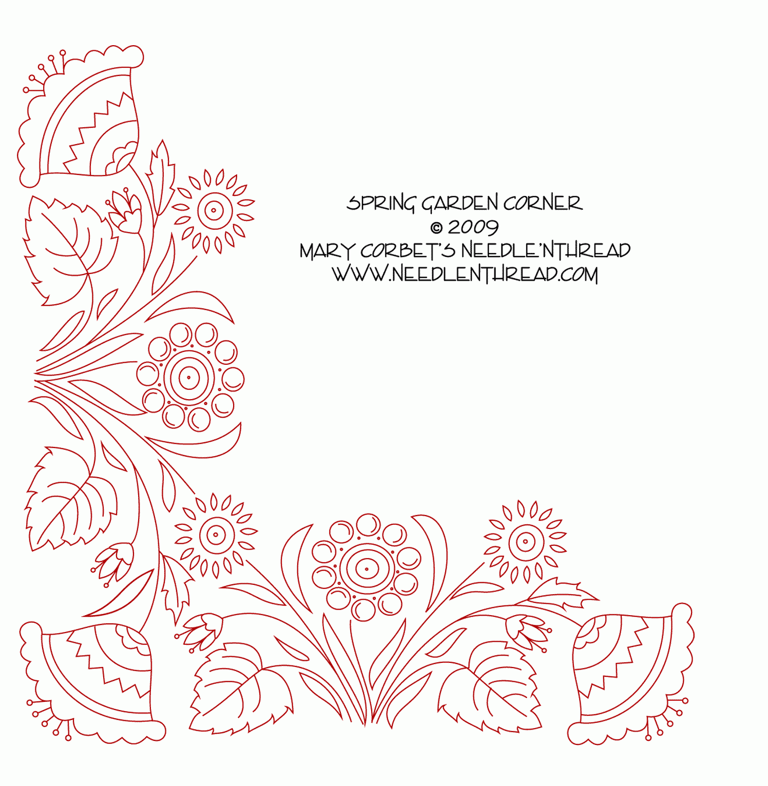 Free Hand Embroidery Design Spring Garden Corner NeedlenThread