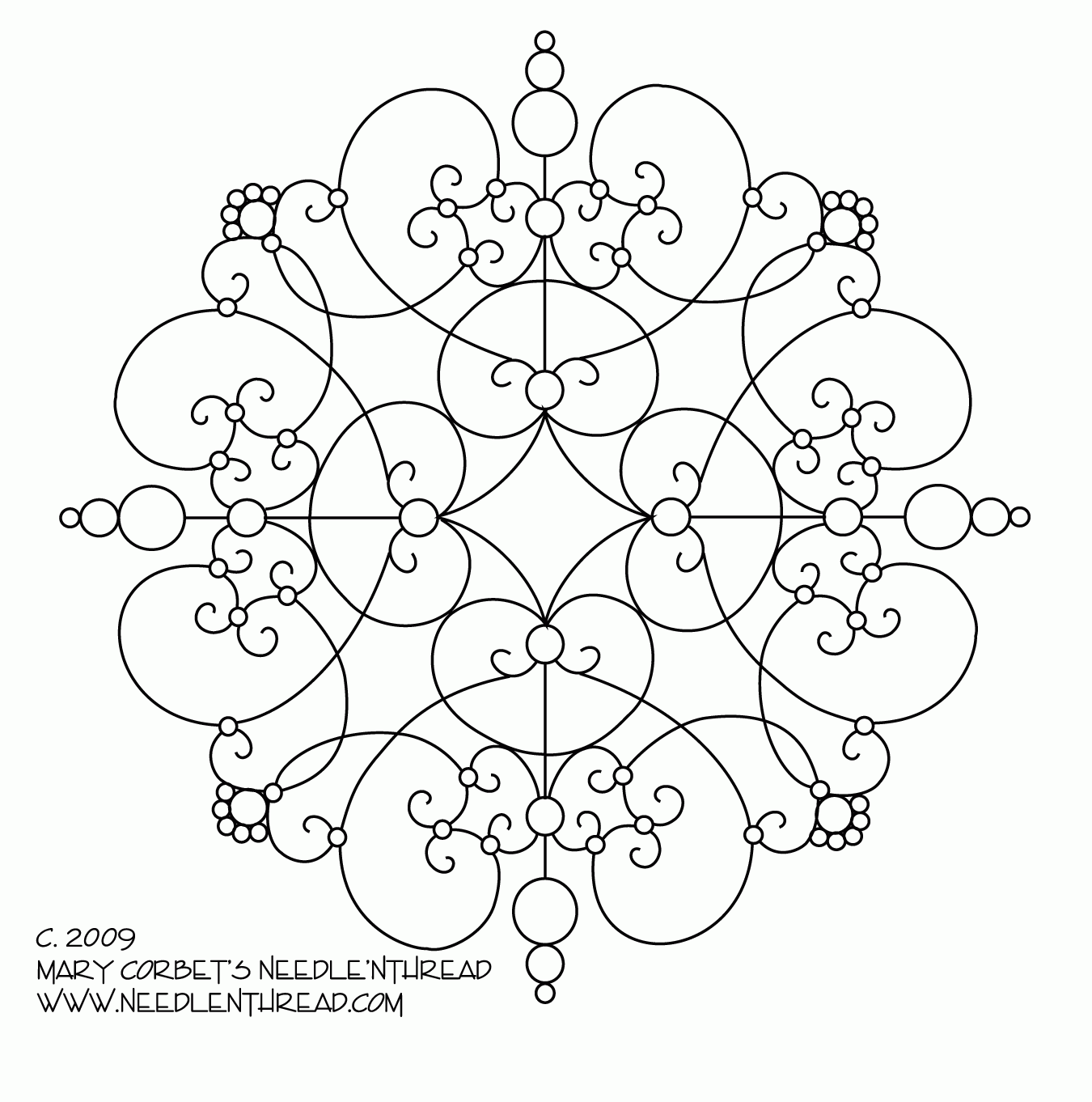 Free Hand Embroidery Pattern Another Scrolly Medallion NeedlenThread