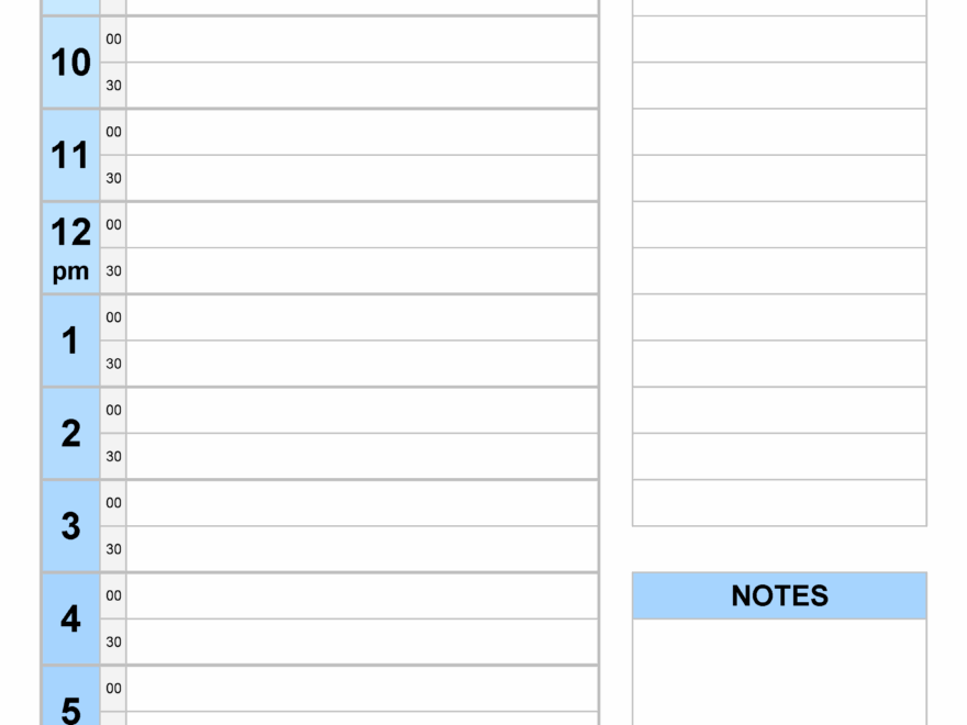 Free Hourly Planners In PDF Format 20 Templates