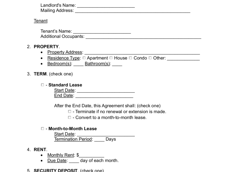 Free Massachusetts Lease Agreement Templates 8 PDF Word EForms