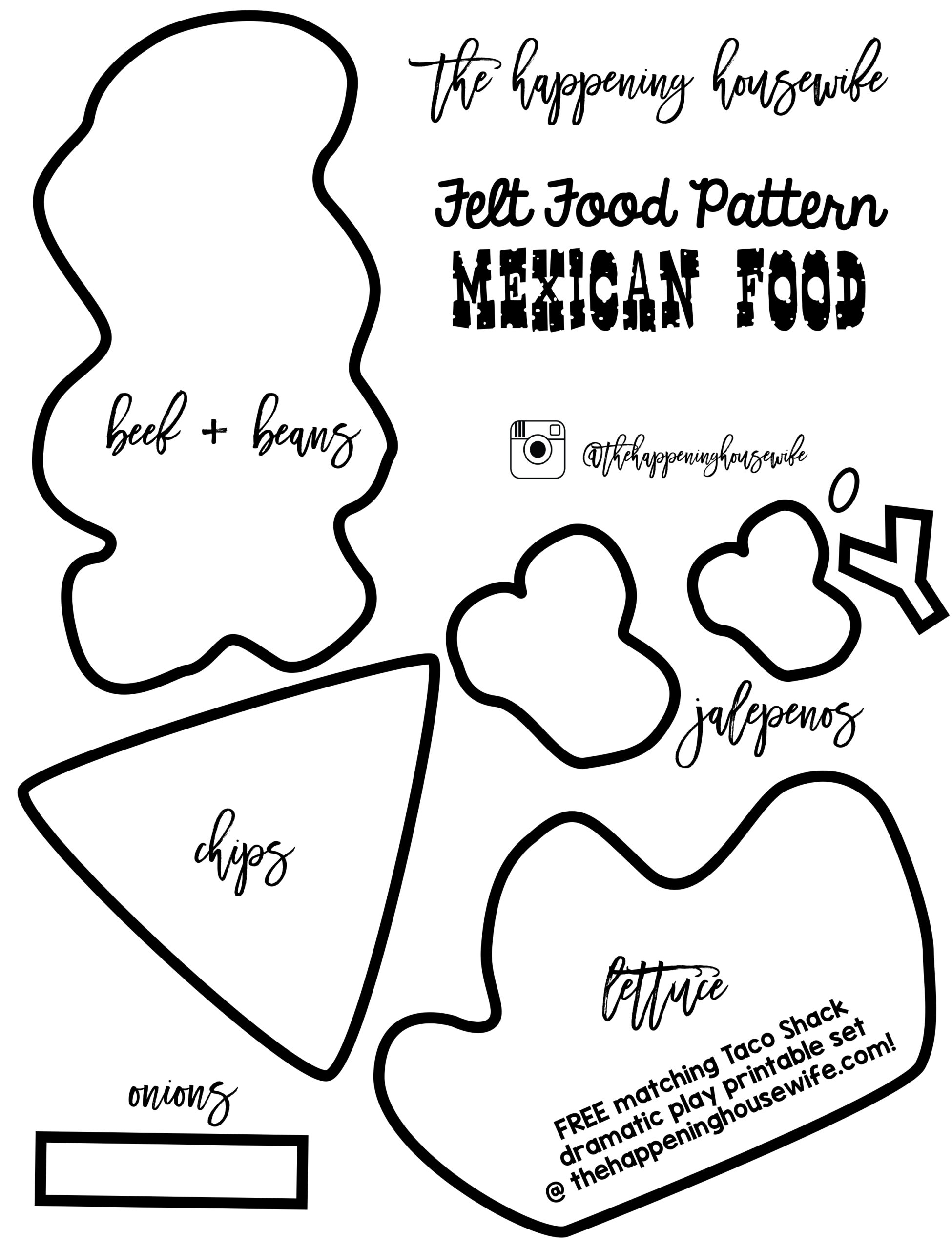 FREE Mexican Felt Food Pattern Steph Leighworthy