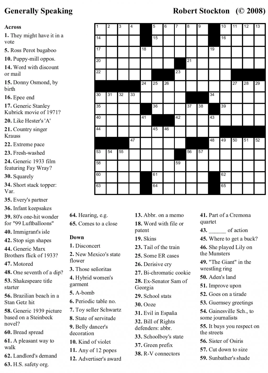 Online Printable Crossword Maker