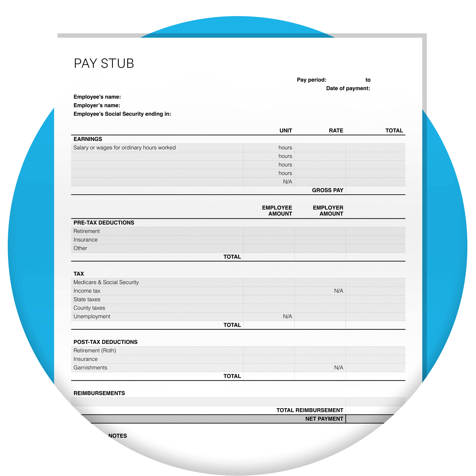 Free Printable Paycheck Stub Template