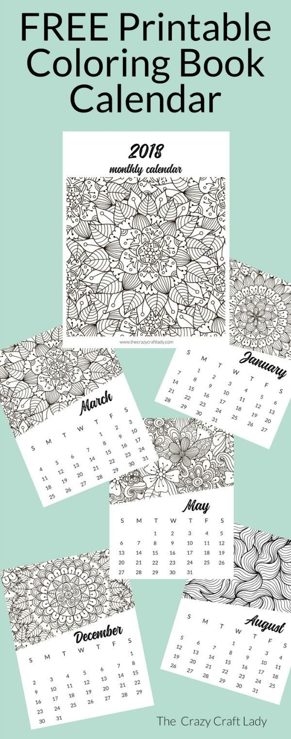 Coloring Book Calendar Printable