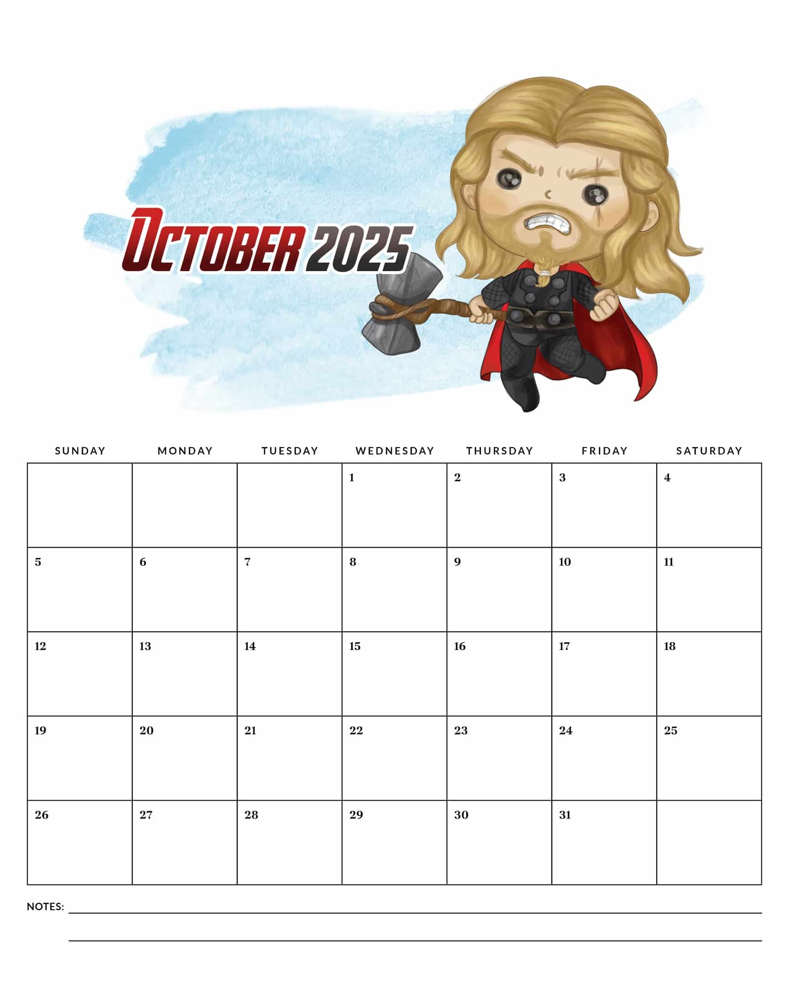 Free Printable 2025 Avengers Calendar The Cottage Market