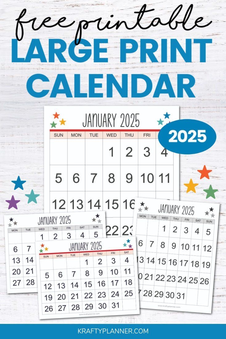 Printable Calendar 2025 Waterproof