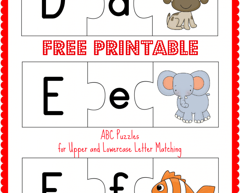 FREE Printable ABC Puzzles Upper And Lowercase Letter Matching Only Passionate Curiosity