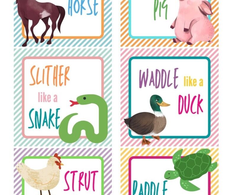 Free Printable Animal Movement Cards For Kids