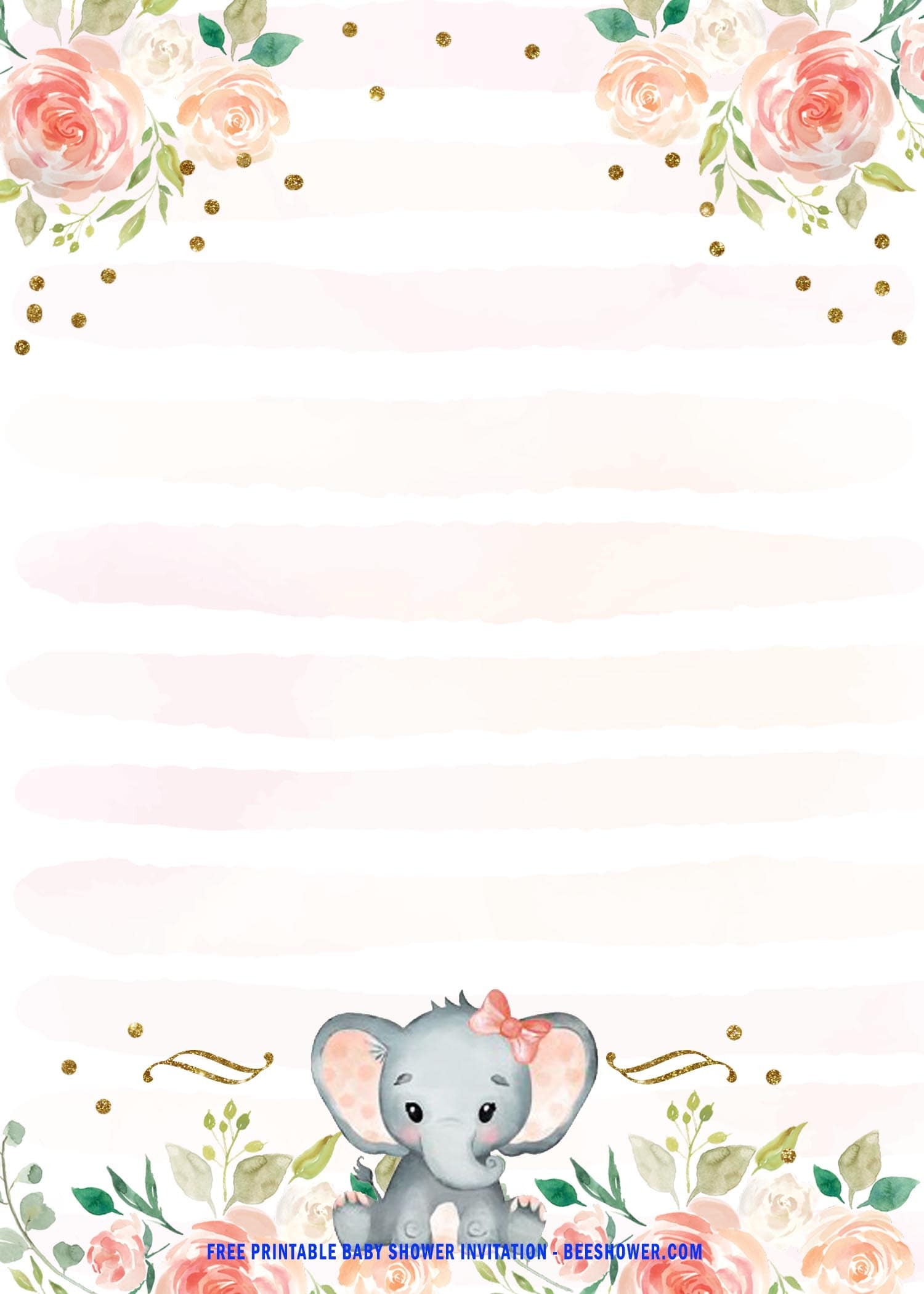 Free Printable Elephant Baby Shower Invitations Templates