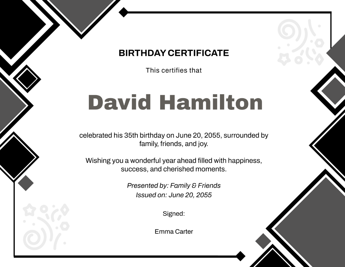 Free Printable Birthday Certificate Templates To Customize Online
