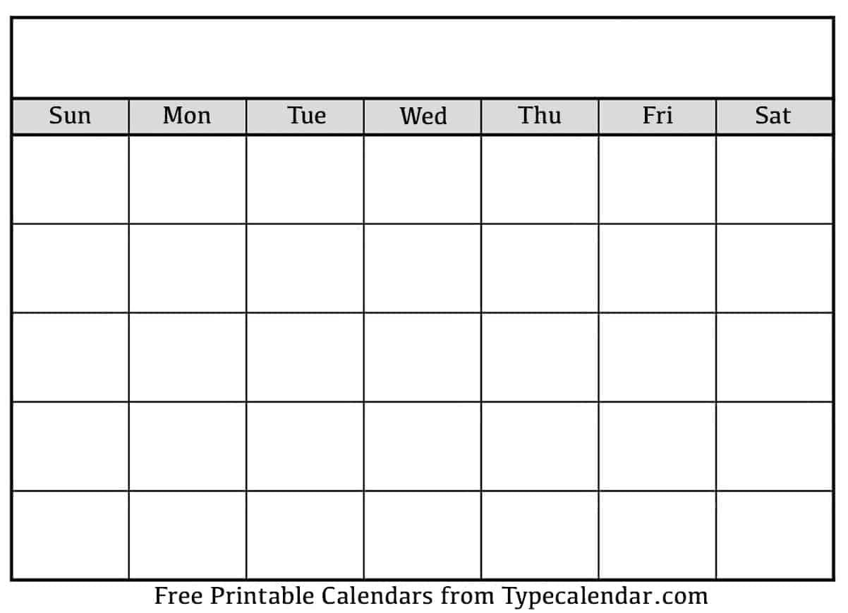 Free Printable Blank Calendar