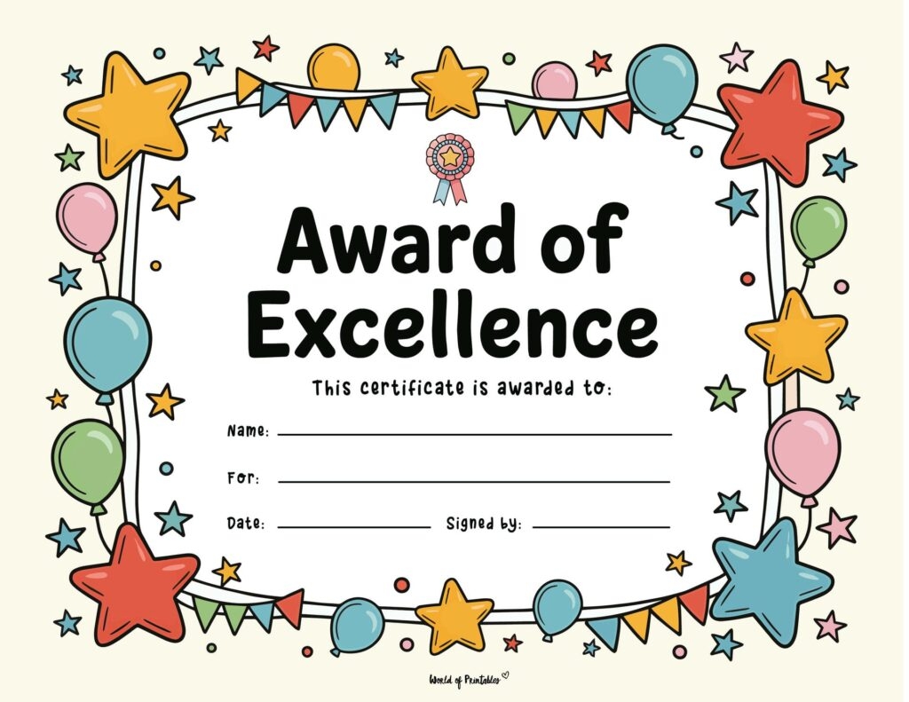 Free Printable Certificate Of Achievement Templates For Kids World Of Printables