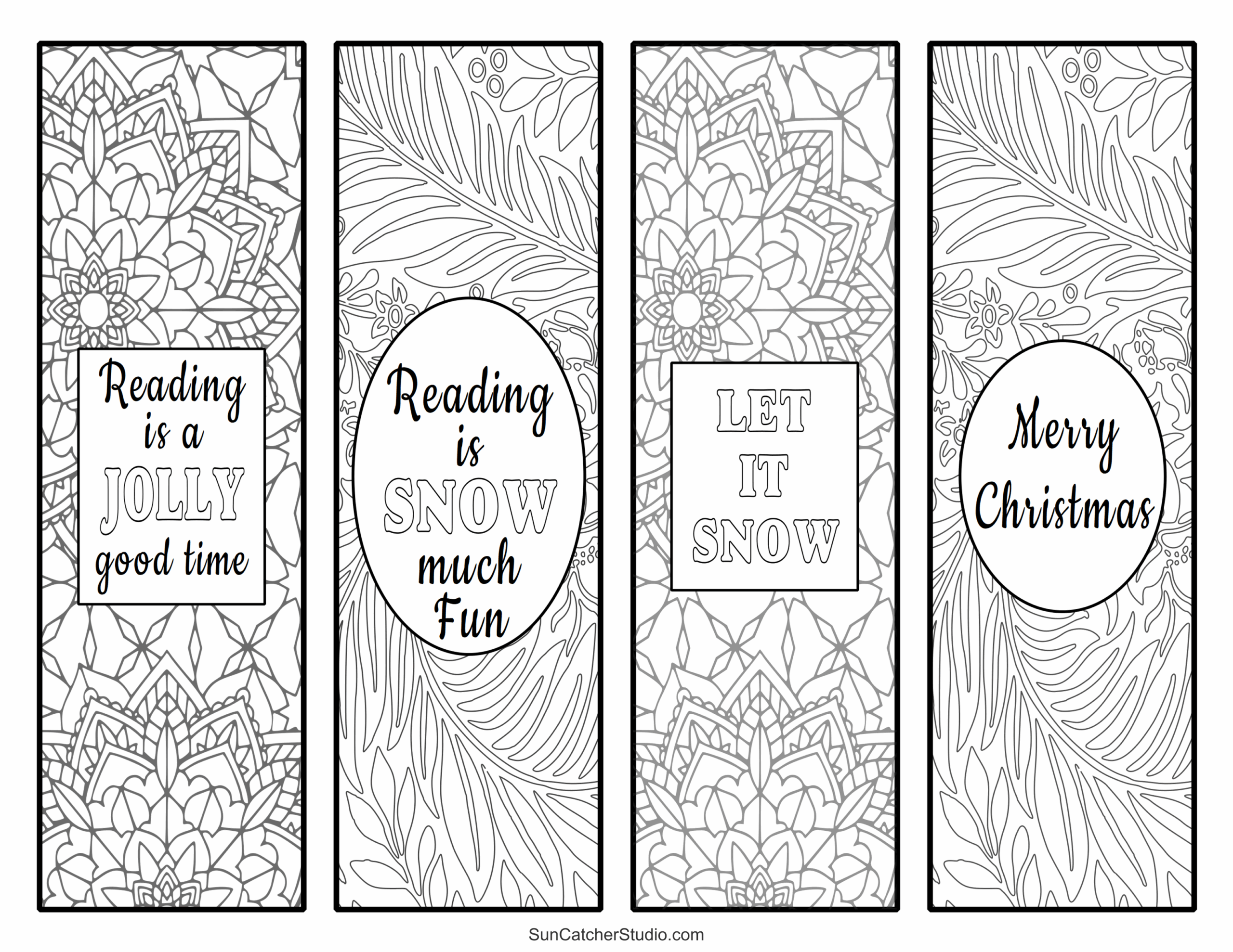 Free Printable Christmas Bookmarks To Print To Color Free Printables Monograms Design Tools Patterns DIY Projects