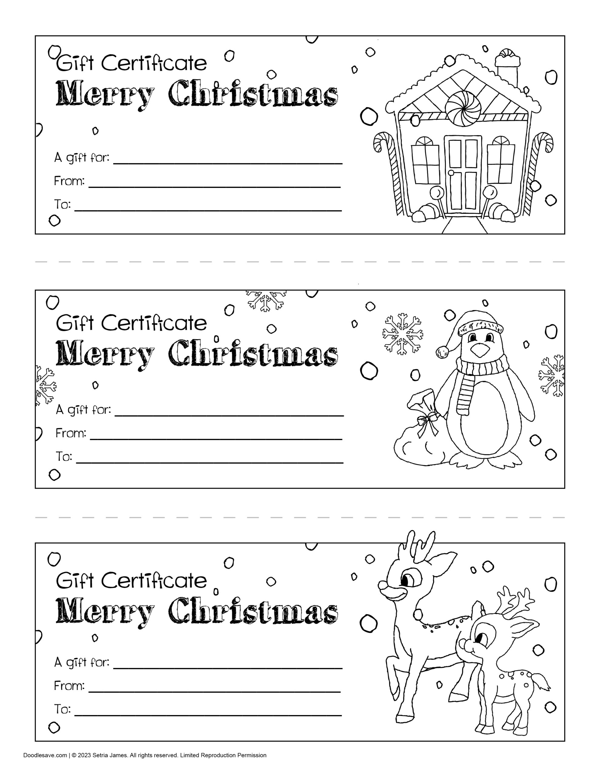 Free Gift Certificate Printables