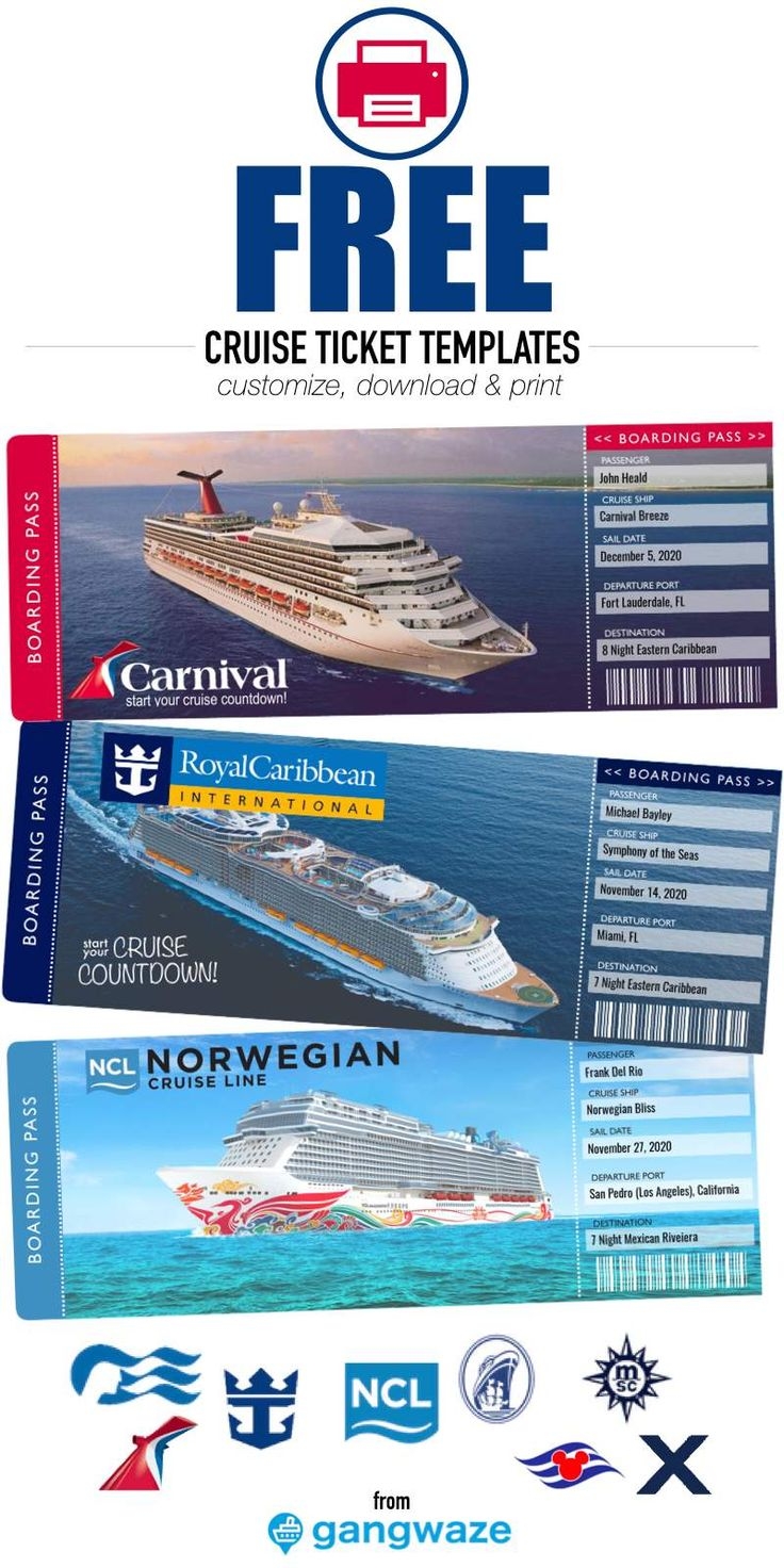 Free Printable Cruise Ticket PDF 