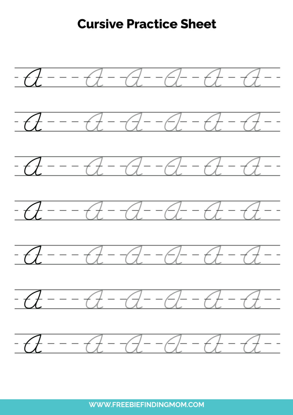Free Printable Cursive Alphabet Practice Sheets Capital A