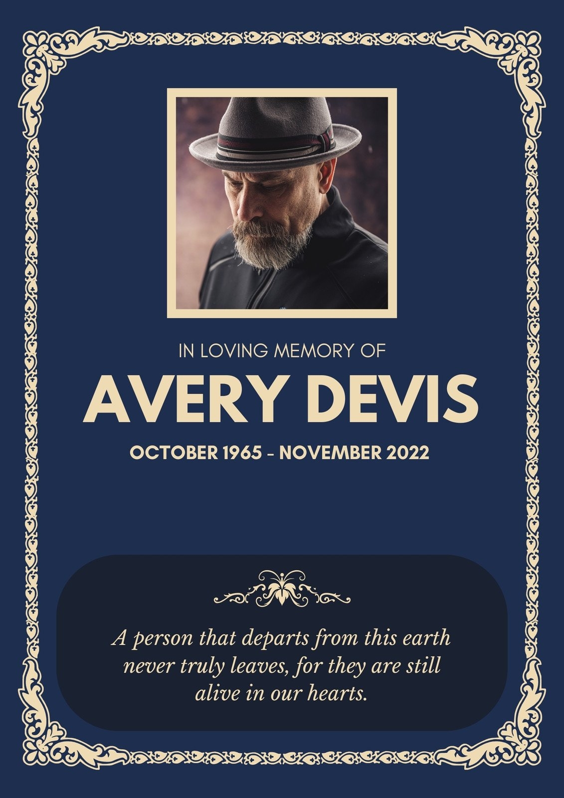 Free Printable Customizable Funeral Program Templates Canva