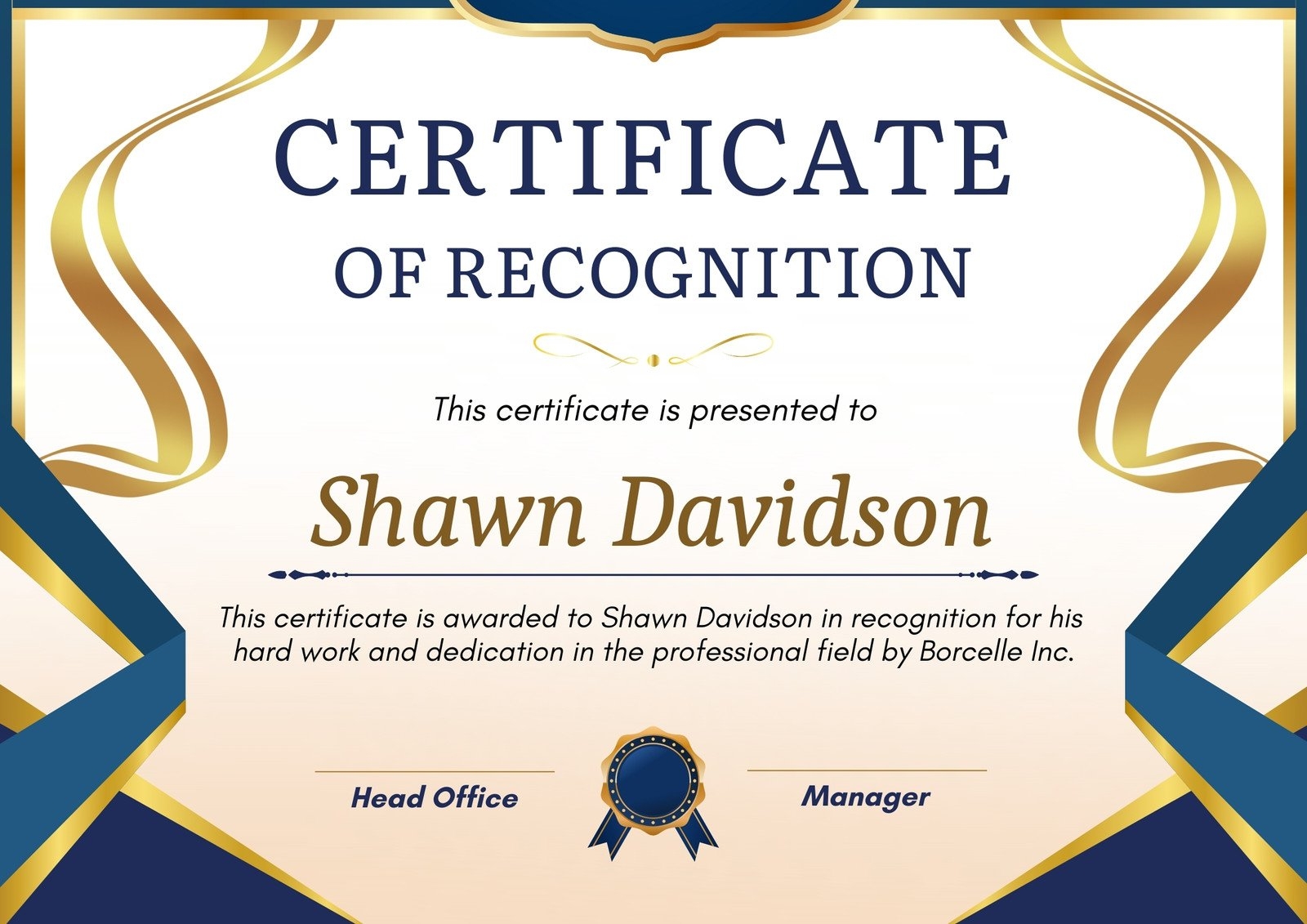 Free Printable Customizable Recognition Certificate Templates Worksheets Library